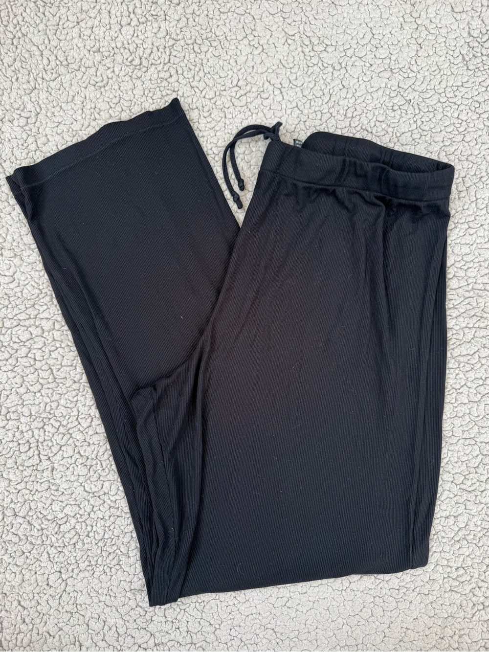 Skims Black Wide Leg Drawstring Lounge Pants - Picture 2 of 5